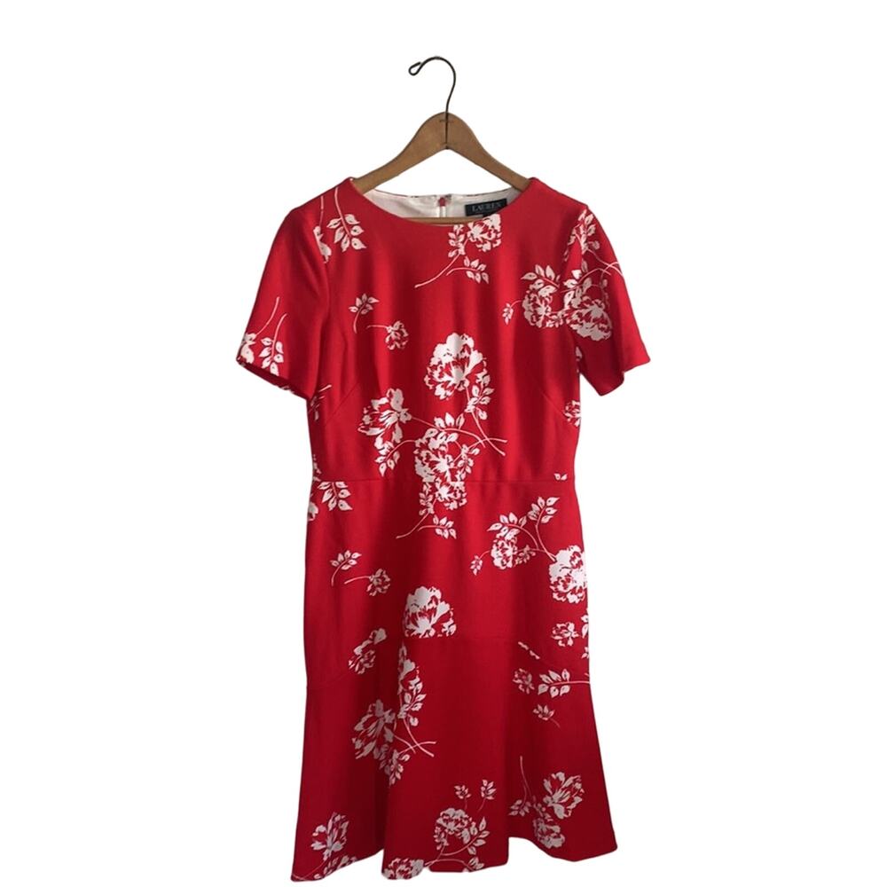 Lauren Ralph Lauren Short Sleeve Fit and Flare Floral Dress